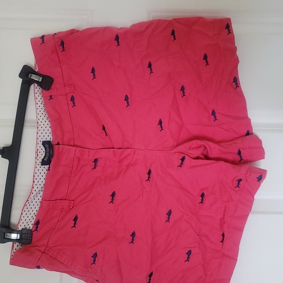 British Khaki pink shorts, navy shark, size 8 - Picture 3 of 8